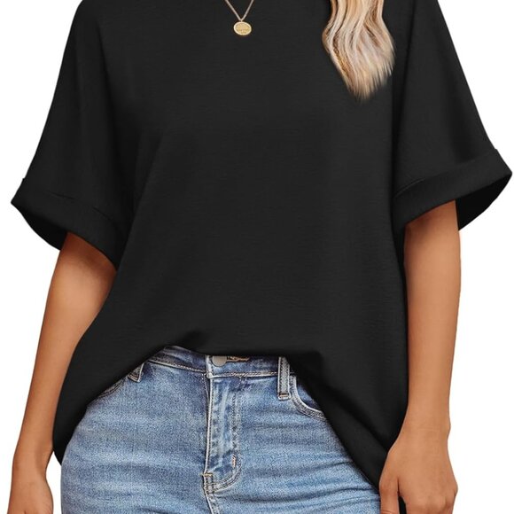 Elegant Plus Size Oversized T-Shirt - Perfect for Spring & Summer Outings - Picture 1 of 7